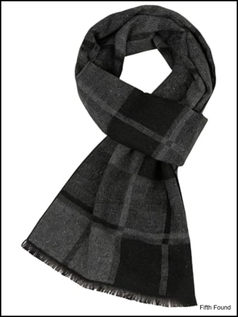 Men's Long Plaid Scarf Soft Plush Neck Warmer Cold Weather